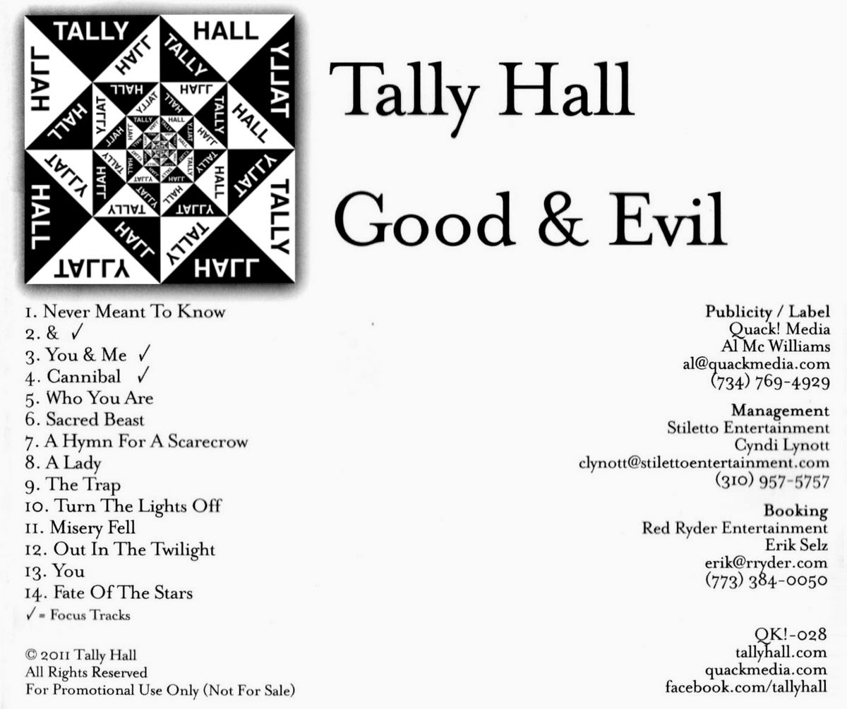 Tally hall текст. Turn the Lights off Tally Hall. Tally Hall good and Evil. Талли Холл.
