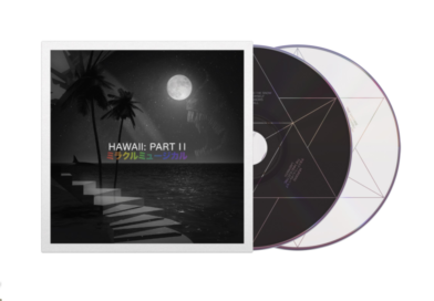 Mockup CD art for Hawaii Part II. Discs show a stella octangula shape in each disc, with track titles listed in each segment. Disc 1 is black and disc 2 is white.